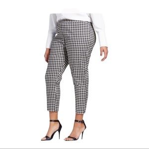 NWT Victoria Beckham for Target BLUE and WHITE Check Plaid Cropped PANTS 24W